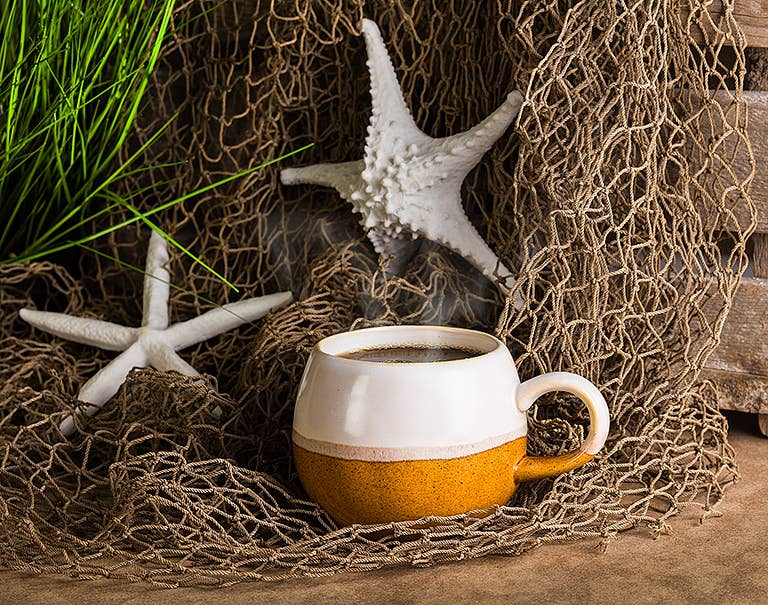 White Brown Ball Mug-(16oz)