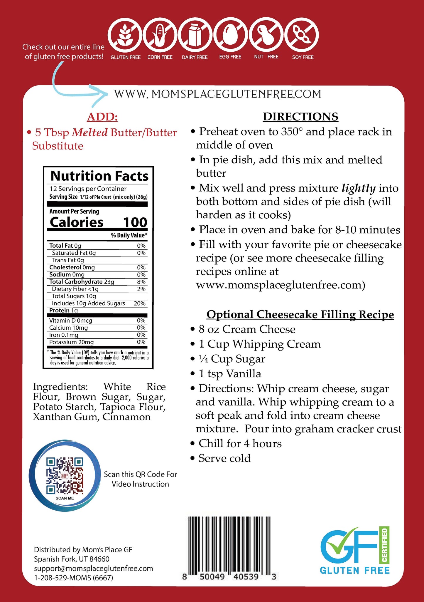Simple! Gluten-Free Graham Cracker Crust Mix