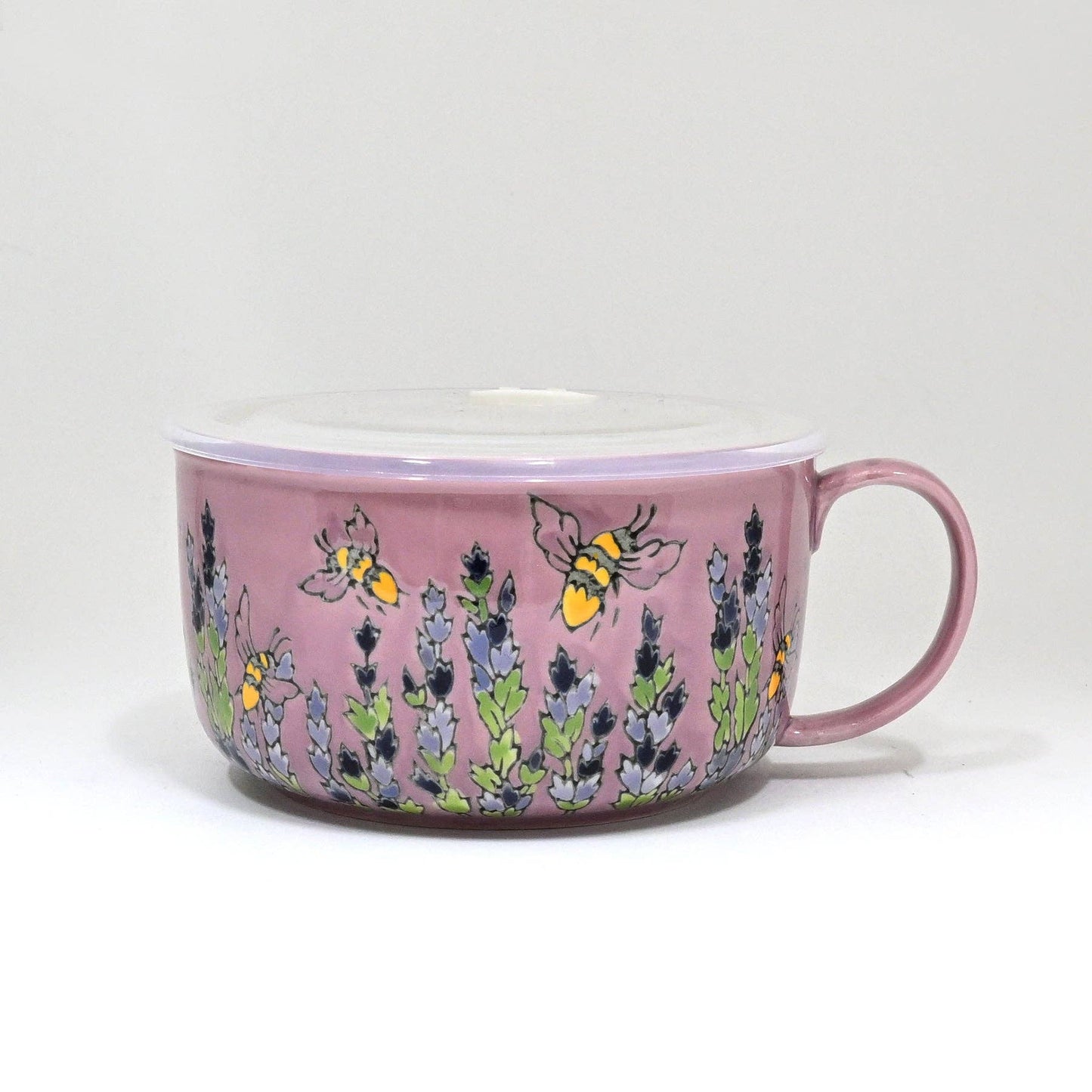 Spring Bee 33oz Microwavable Bowl with Lid with Handle (4/16)