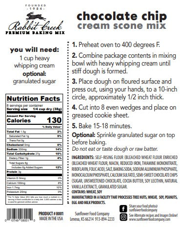 Chocolate Chip Cream Scone Mix