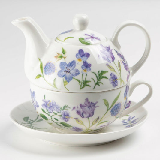 Purple Flower  Tea For One