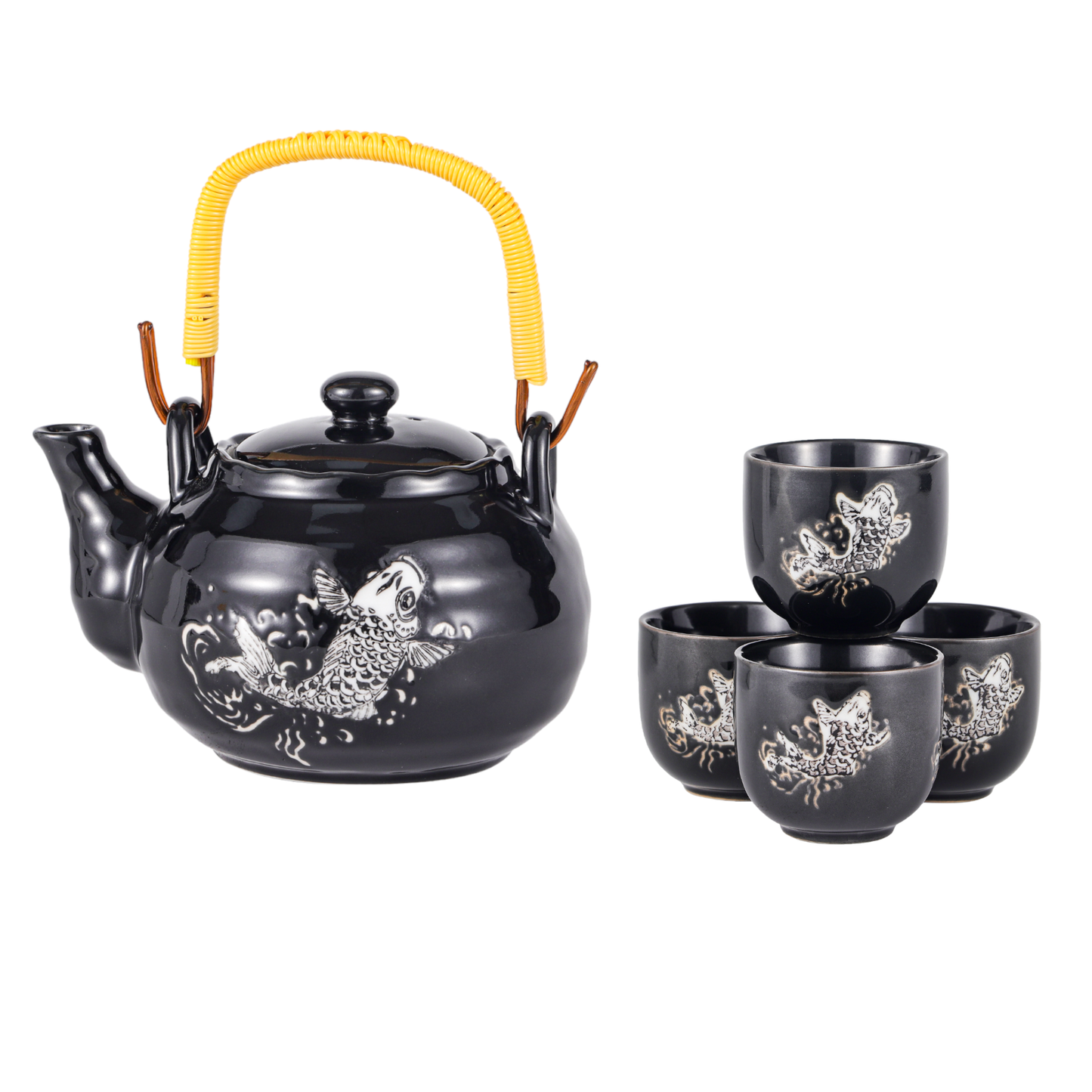 Koi Fish Tea Set 22oz Tea Pot with 4 Cups