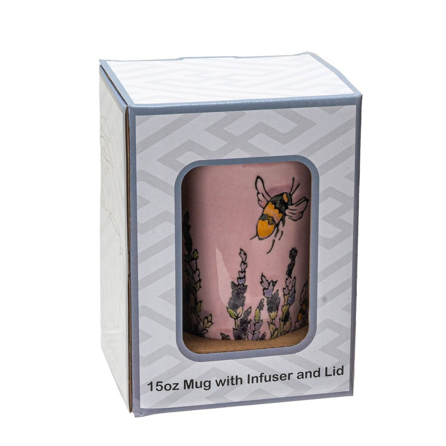Spring Honeybee Design 15oz Tea Mugs with Lid and Infuser for Loose Leaf Tea