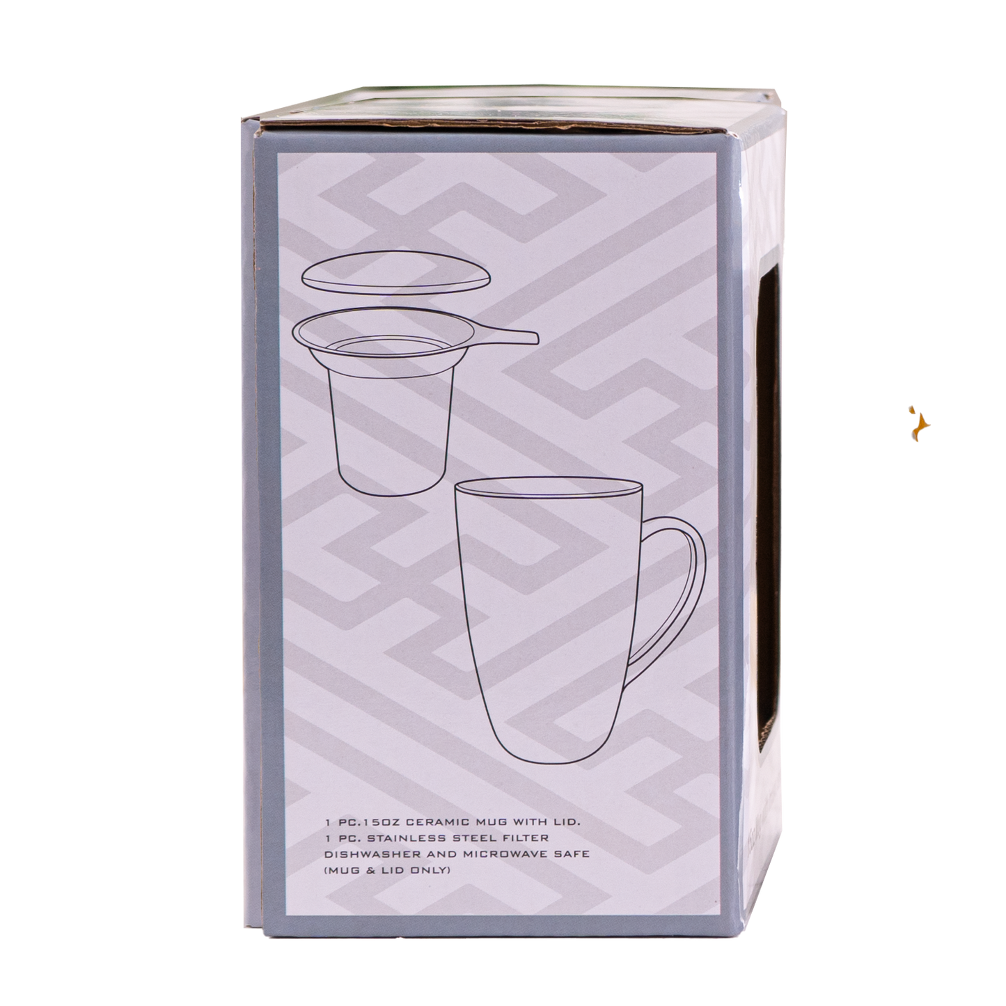 Yellow Flower Design 15oz Tea Mugs with Lid and Infuser