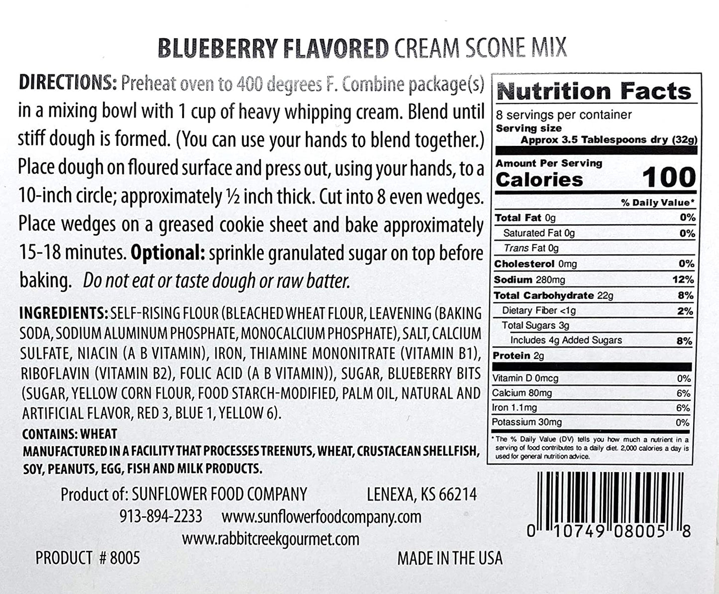 Blueberry Cream Scone Mix