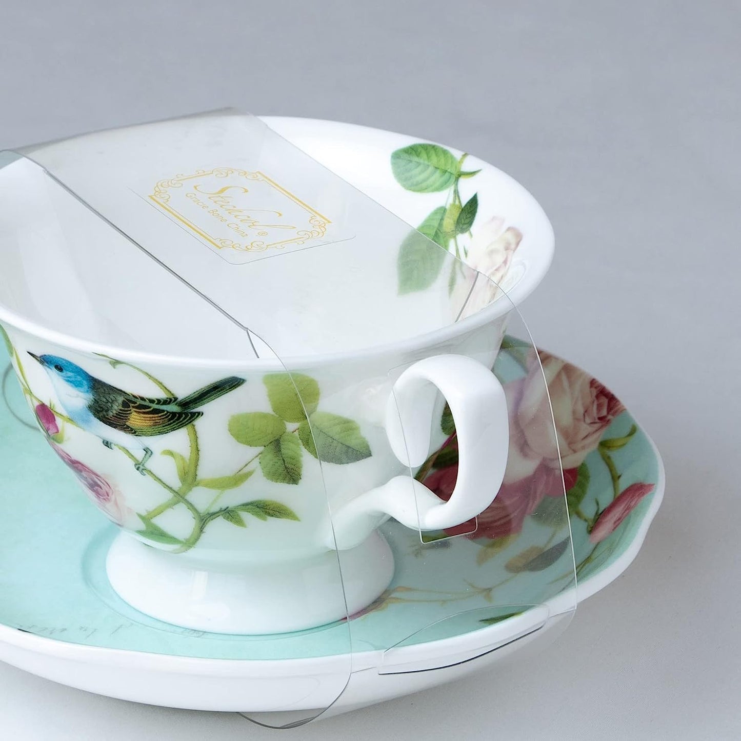 Blue Jay and Flowers Teacup