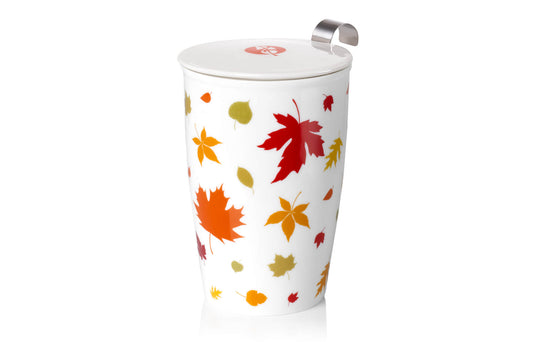 Porcelain Infuser Mug Fall Leaves