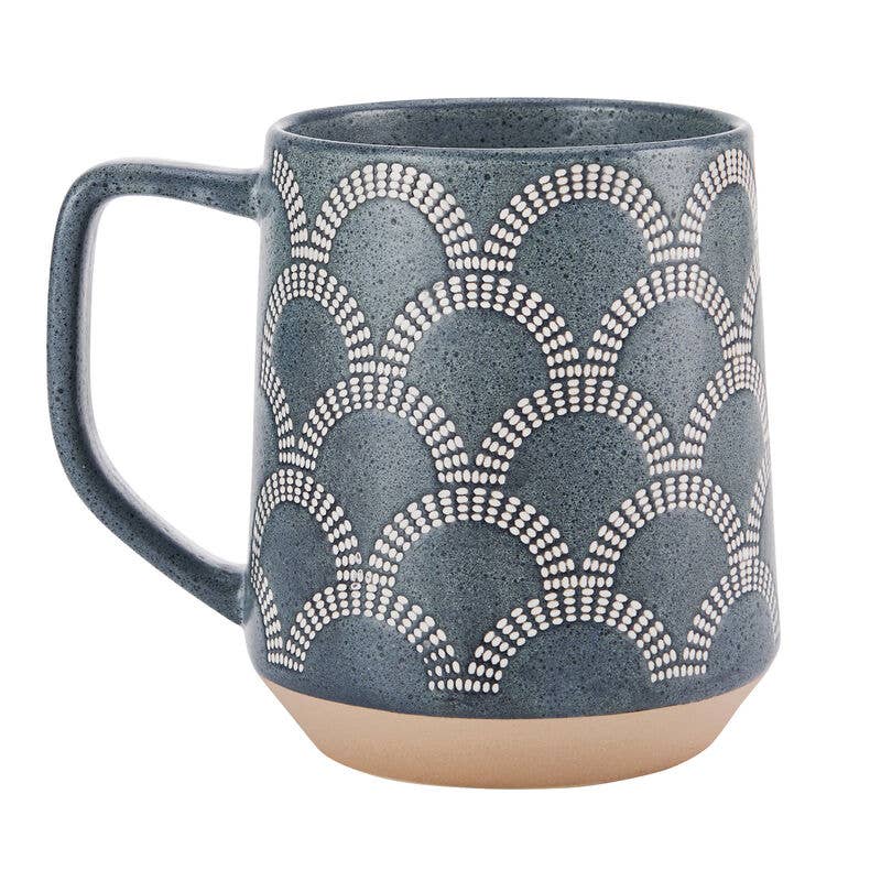 Pfaltzgraff 17Oz Mug Scalloped Blue Open Stock: Stoneware
