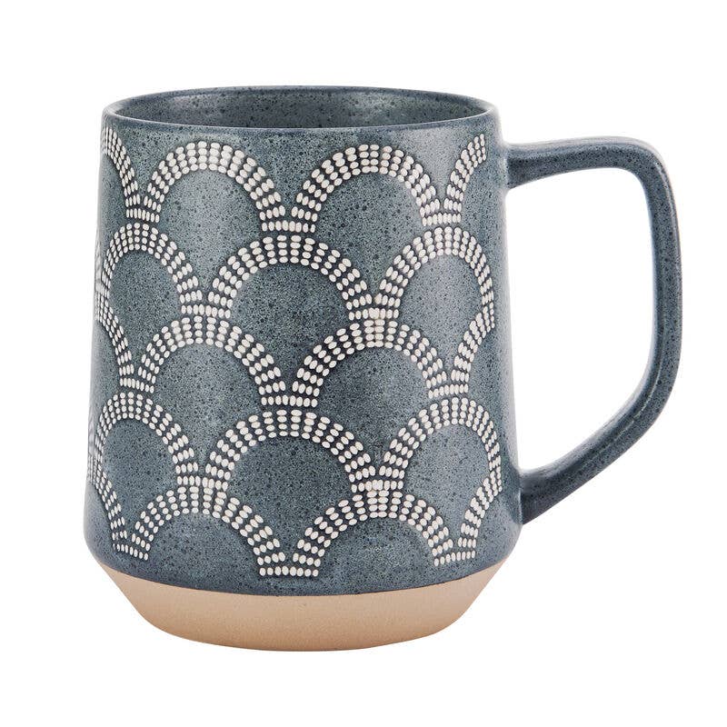 Pfaltzgraff 17Oz Mug Scalloped Blue Open Stock: Stoneware