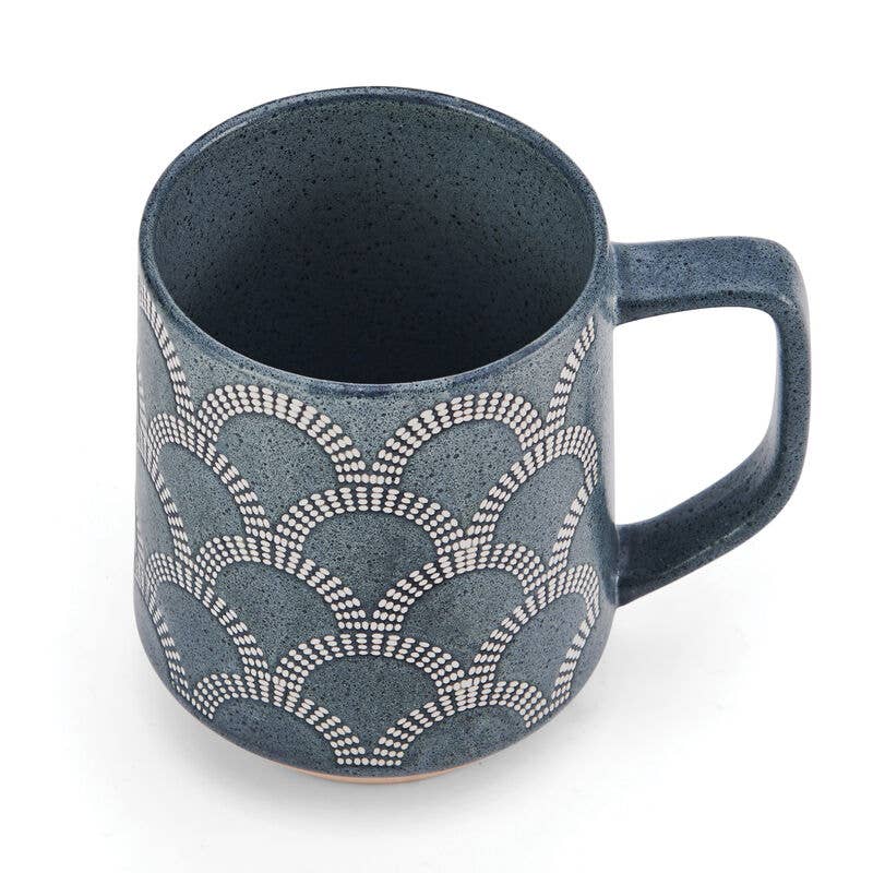 Pfaltzgraff 17Oz Mug Scalloped Blue Open Stock: Stoneware