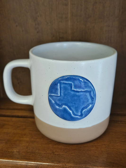 Stamped State Mug: Cabin Style (10oz): Blue Sapphire / Texas