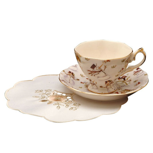 Snowman Teacup and Saucer