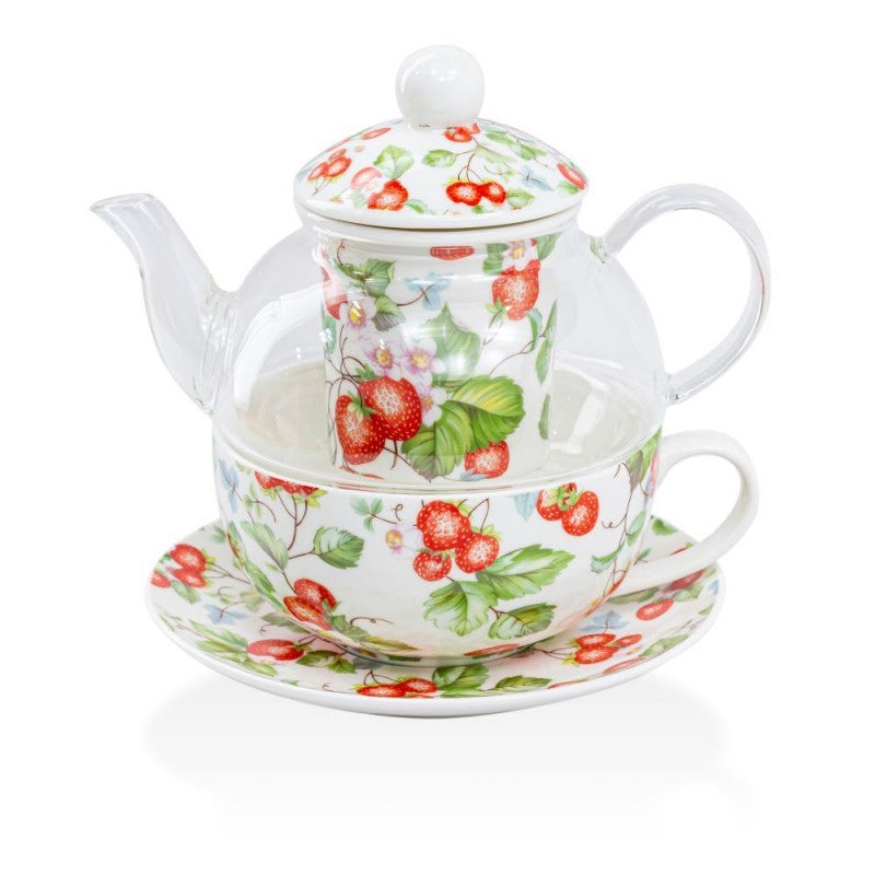 Strawberry Glass Tea For One