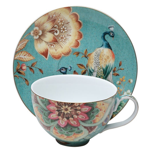 Peacock Latte Cup Teal