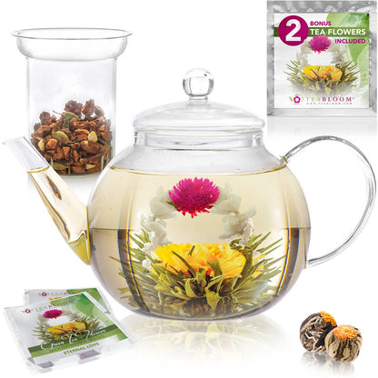 Teabloom Stovetop & Microwave Safe Glass Teapot