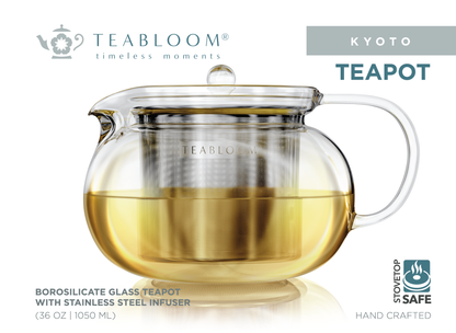 Teabloom Kyoto Glass Teapot with Removable Insfuser: 24 OZ