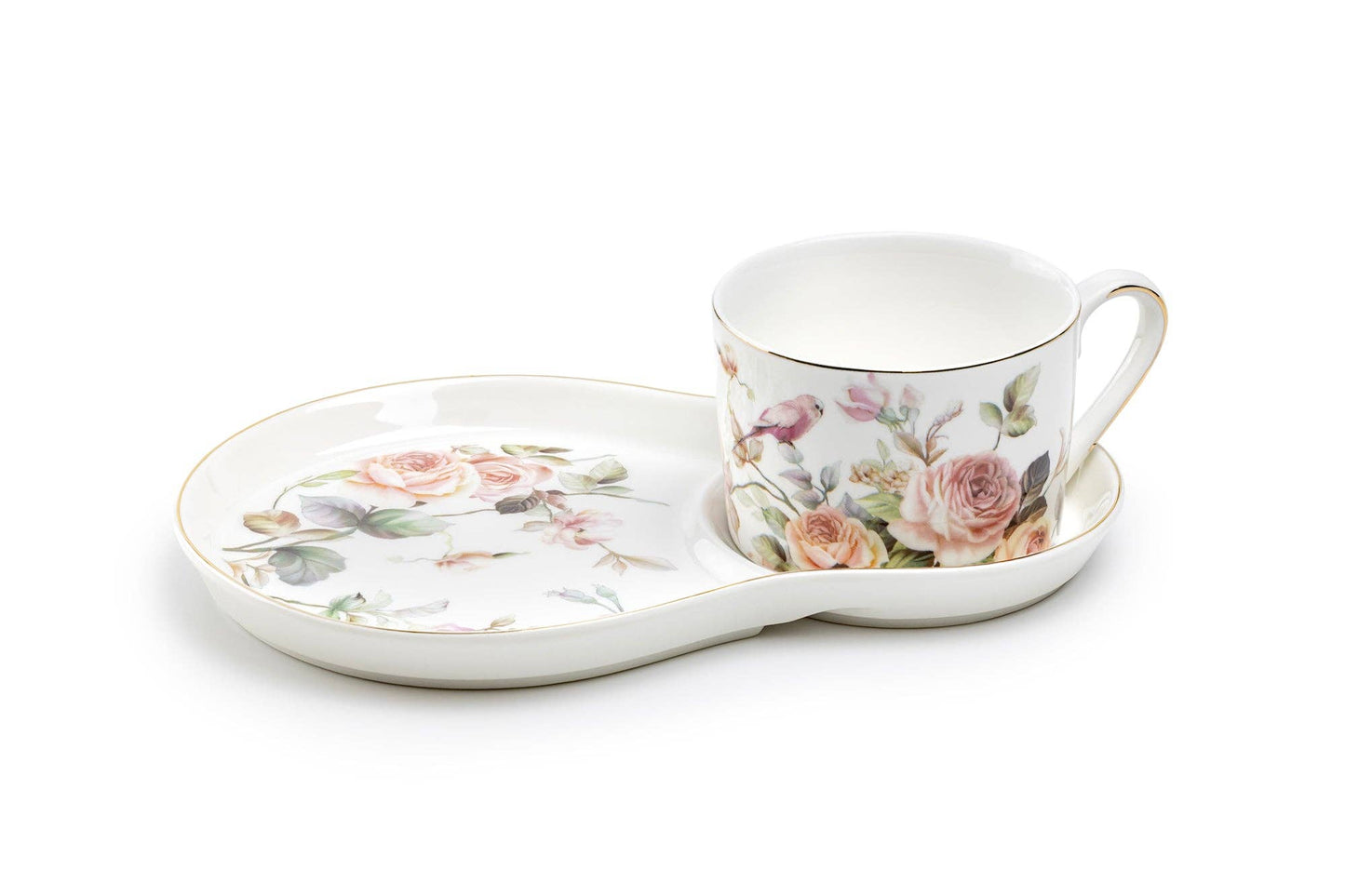 Magnolia Garden 8oz Fine Porcelain Tea Snack Set