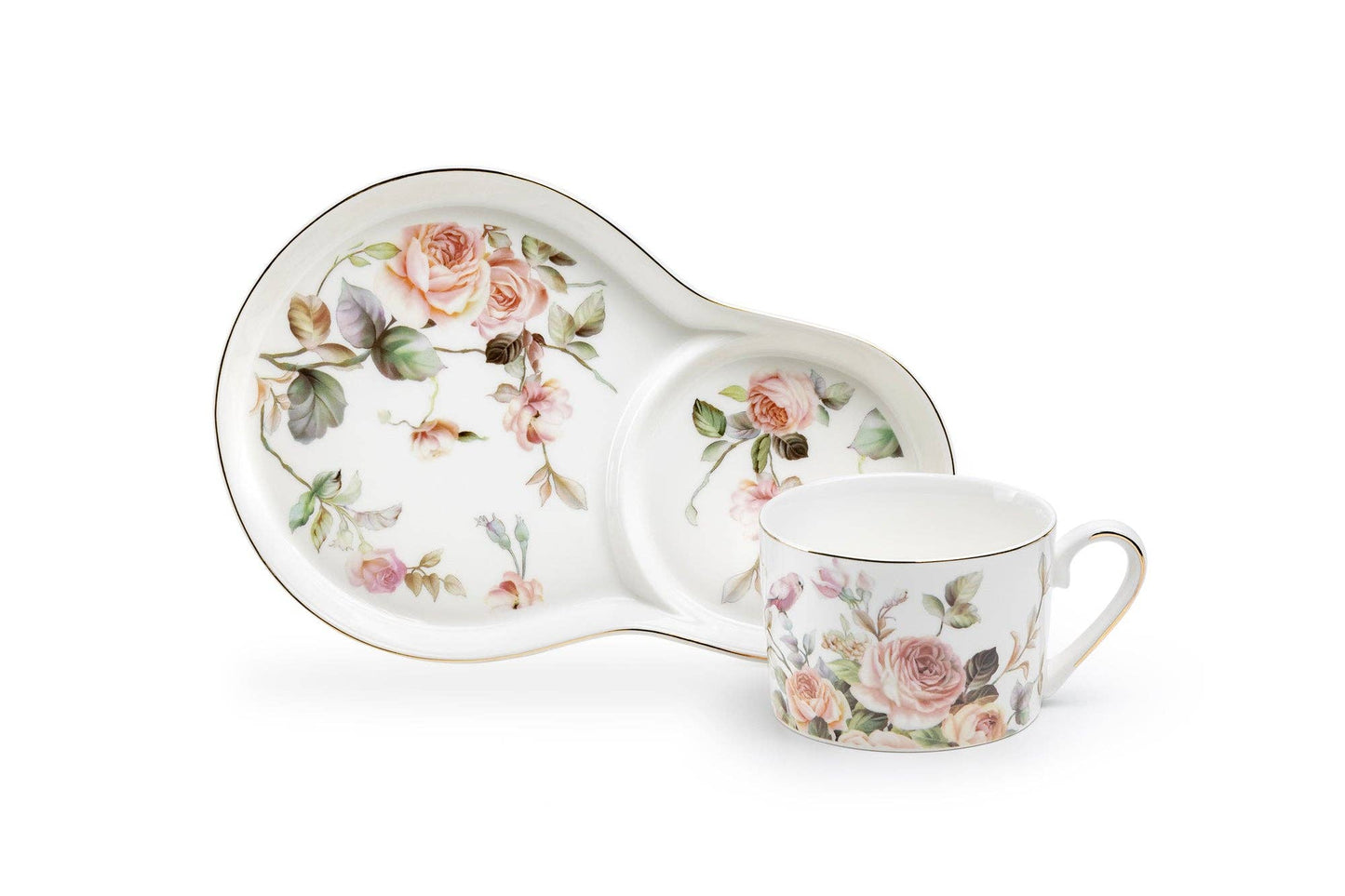 Magnolia Garden 8oz Fine Porcelain Tea Snack Set