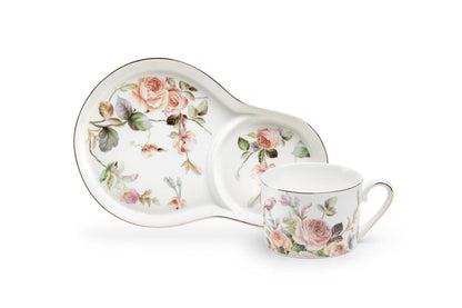 Magnolia Garden 8oz Fine Porcelain Tea Snack Set