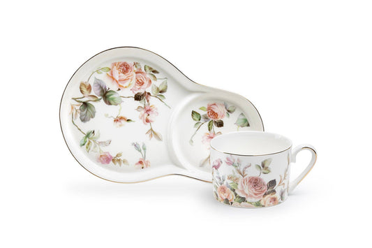Magnolia Garden 8oz Fine Porcelain Tea Snack Set