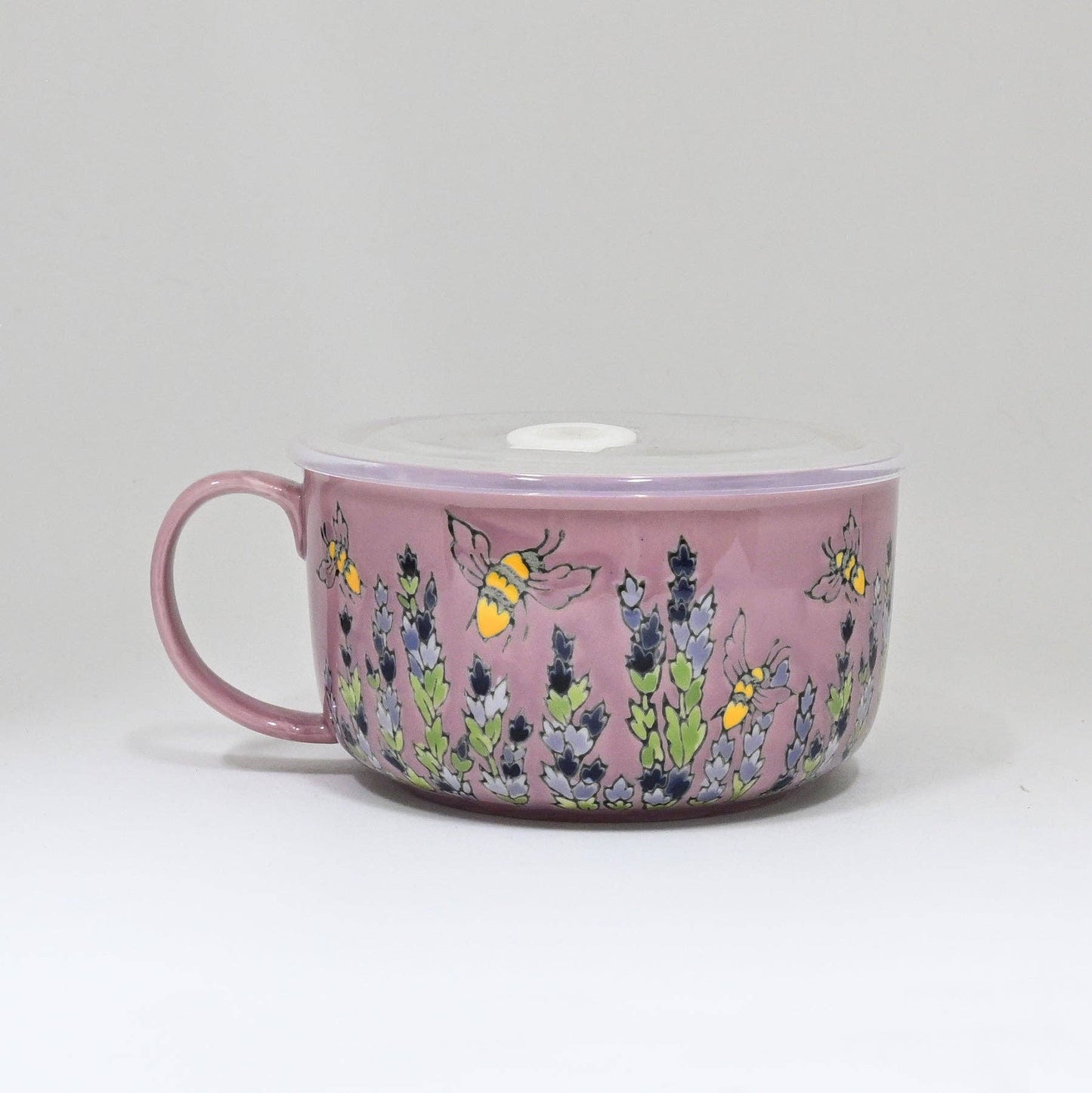 Spring Bee 33oz Microwavable Bowl with Lid with Handle (4/16)