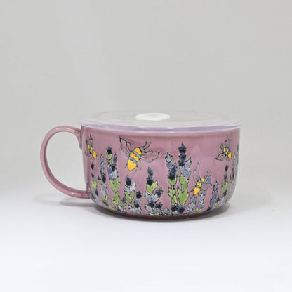 Spring Bee 33oz Microwavable Bowl with Lid with Handle (4/16)