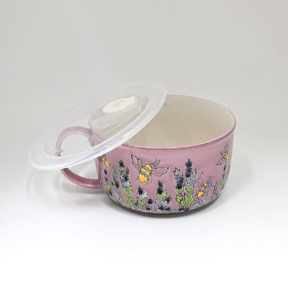 Spring Bee 33oz Microwavable Bowl with Lid with Handle (4/16)