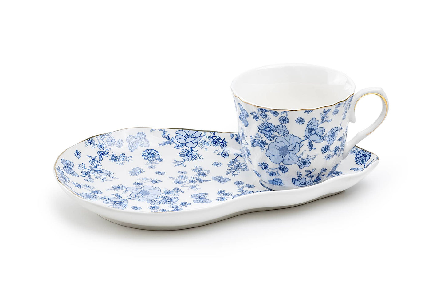 Blue Katie Rose 7oz Fine Porcelain Tea Snack Set