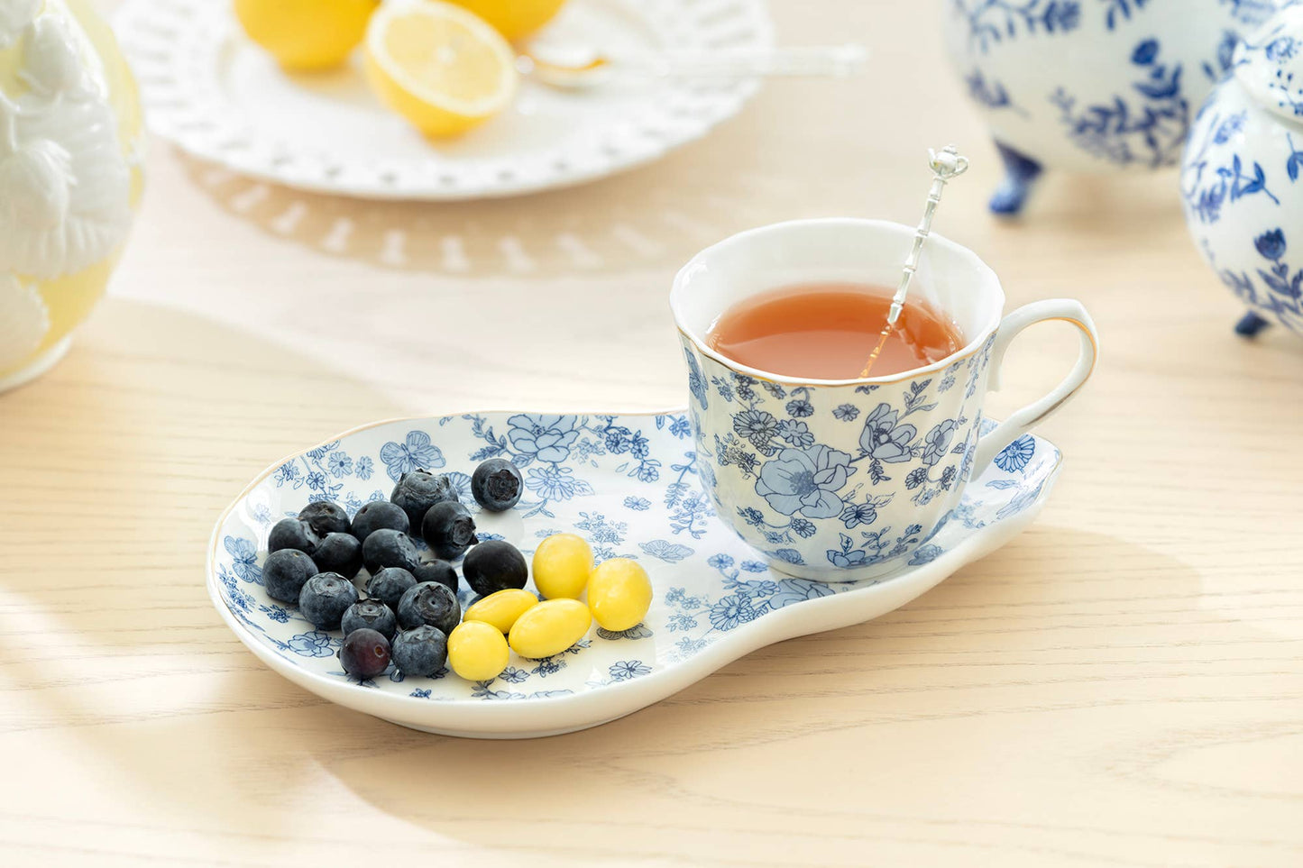 Blue Katie Rose 7oz Fine Porcelain Tea Snack Set