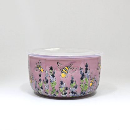 Spring Bee 33oz Microwavable Bowl with Lid with Handle (4/16)