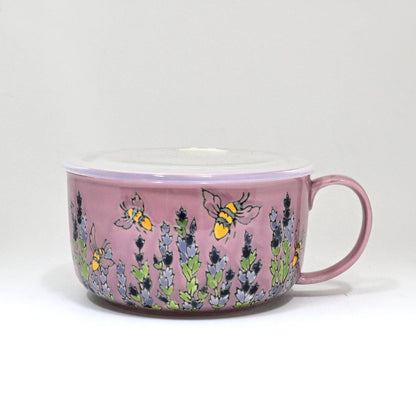Spring Bee 33oz Microwavable Bowl with Lid with Handle (4/16)