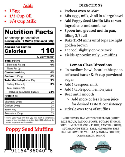 Gluten-Free Poppy Seed Muffin Mix