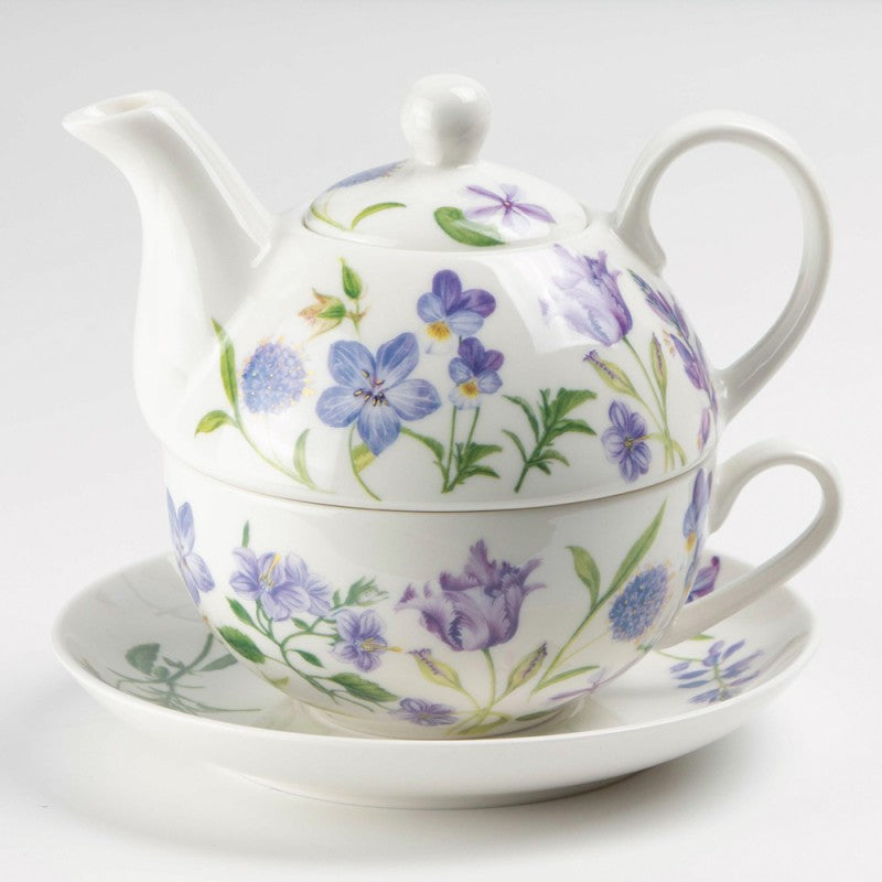 Purple Flower  Tea For One