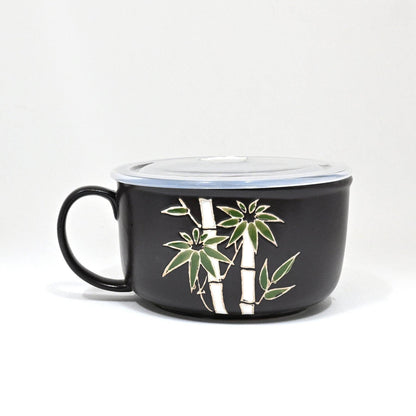Bamboo Design 33oz Microwavable Bowl with Lid with Handle (4/16)