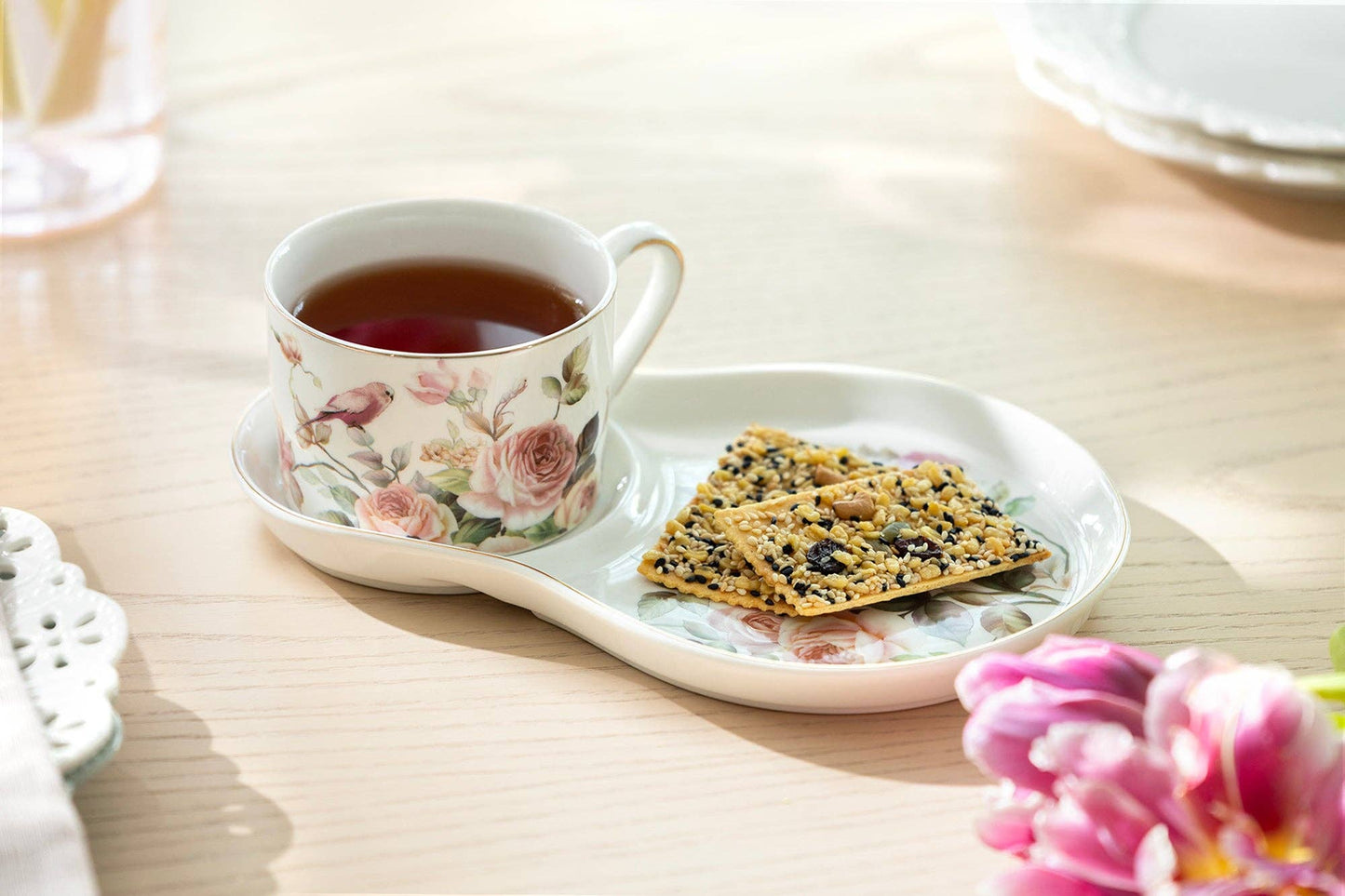 Magnolia Garden 8oz Fine Porcelain Tea Snack Set