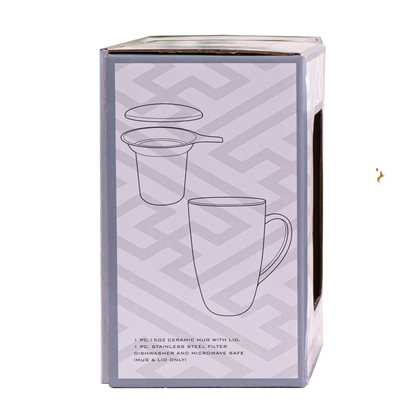 Oriental Ryu Dragon Design 15oz Tea Mugs with Lid and Infuse
