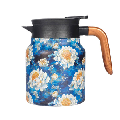 32oz Thermal Tea Kettle with Infuser Strainer Kiku Flower