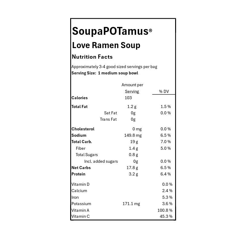 SoupaPOTamus Love Ramen Shelf-Stable Dry Soup