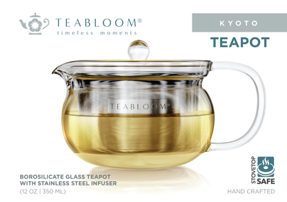 Teabloom Kyoto Glass Teapot with Removable Insfuser: 24 OZ