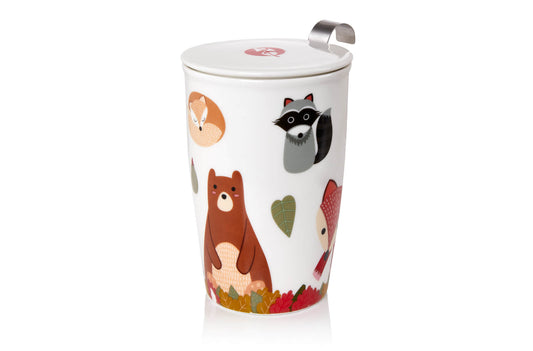 Porcelain Infuser Mug Forest Animals