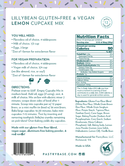 Lilly Bean Lemon Gluten Free Cupcake Mix