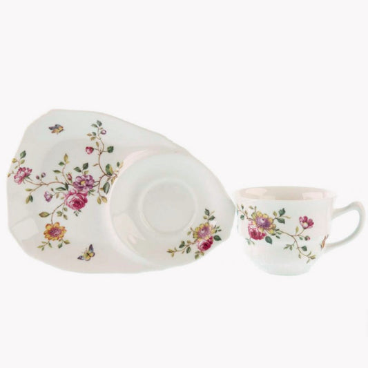 Purple Flower Tea and Toast Set