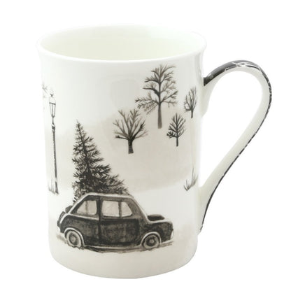 Wonderland B/W Car Mug